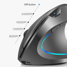 Load image into Gallery viewer, Vertical Ergonomic Mouse |  Wireless Rechargeable Gaming Mouse 2400 DPI USB Optical 5D Mouse