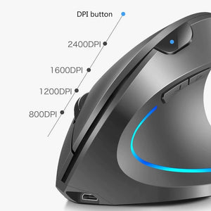 Vertical Ergonomic Mouse |  Wireless Rechargeable Gaming Mouse 2400 DPI USB Optical 5D Mouse