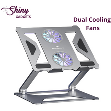 Load image into Gallery viewer, Foldable Laptop Table Stand With Cooling Fan