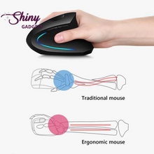 Load image into Gallery viewer, Vertical Ergonomic Mouse |  Wireless Rechargeable Gaming Mouse 2400 DPI USB Optical 5D Mouse