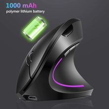 Load image into Gallery viewer, Vertical Ergonomic Mouse |  Wireless Rechargeable Gaming Mouse 2400 DPI USB Optical 5D Mouse