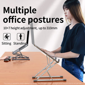 Portable Laptop Stand | 2 Tier Aluminium Stand for optimum cooling & support