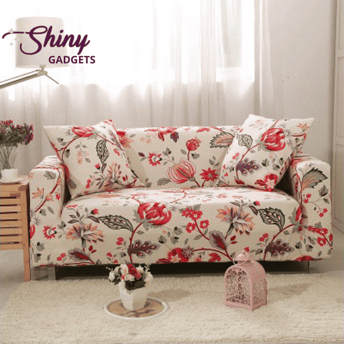 Shiny Gadgets | Universal Flower & Leaf Patterned Sofa & Cushion Slipcovers